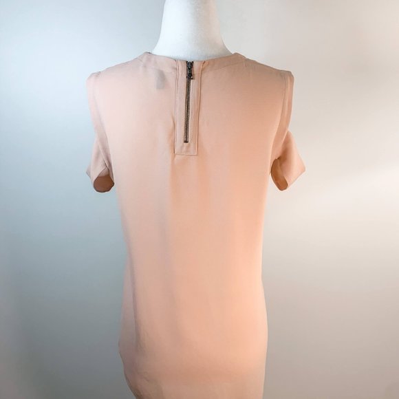 BCBGMaxAzria Bethy Asymmetrical Rose Blouse Size XS - Picture 7 of 9